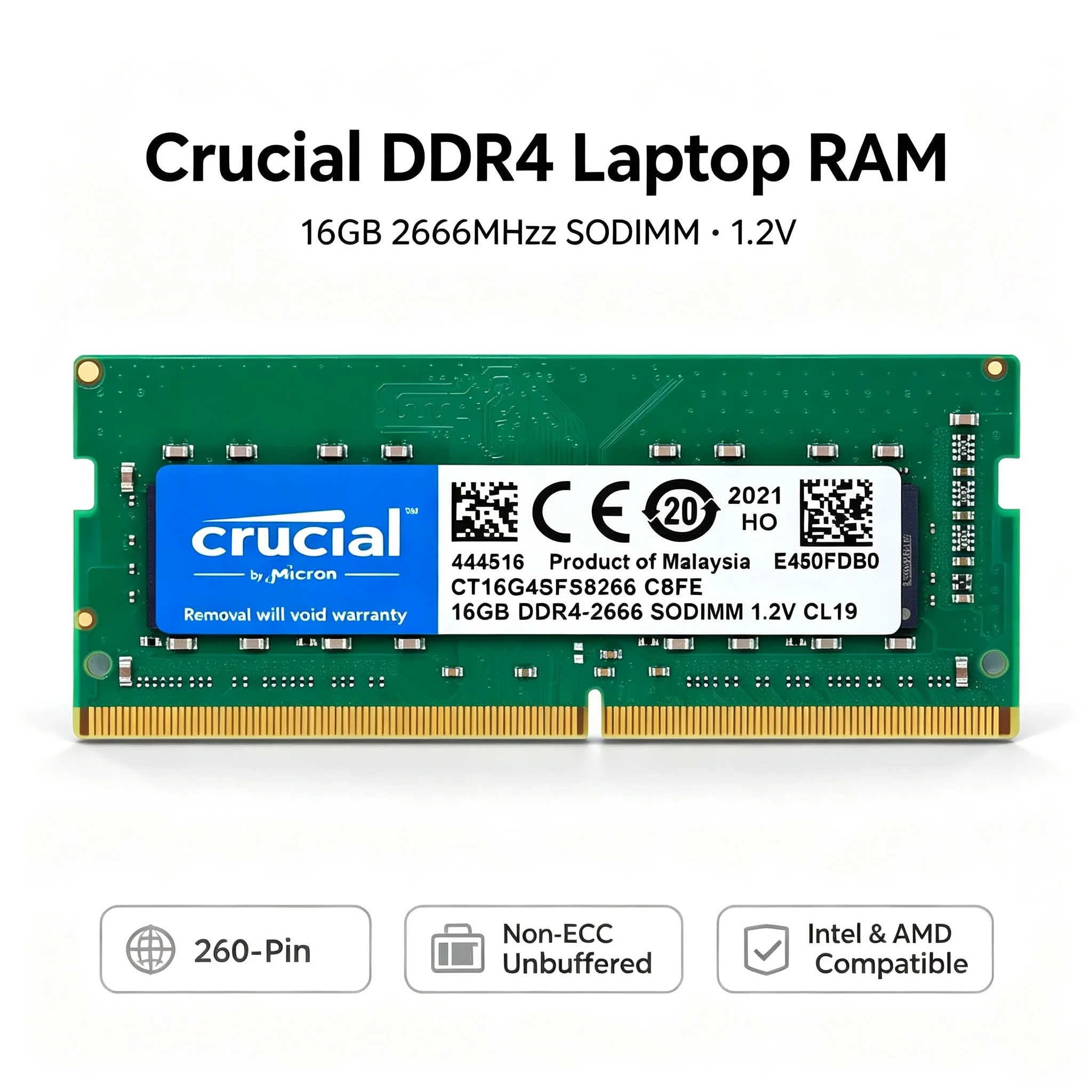 Crucial  1PCS/2PCS DDR4 Laptop - огляд і ціна Ddr4 2400Mhz