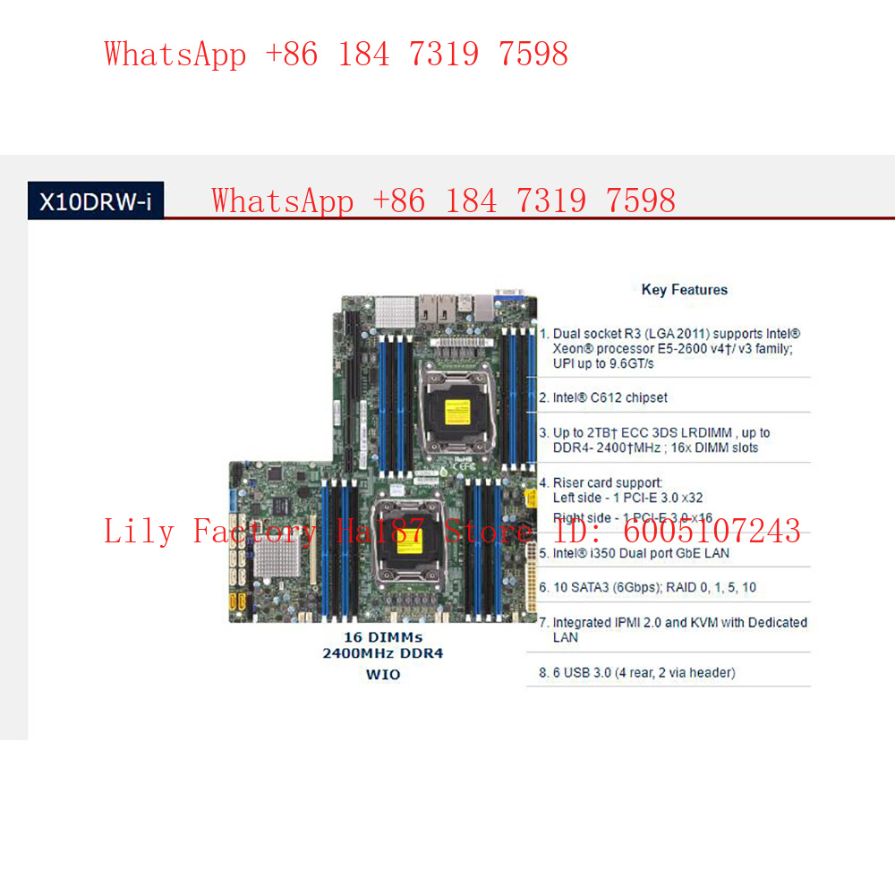Board C612 2011 E5-2600 16 DIM - огляд і ціна Ddr4 2400Mhz