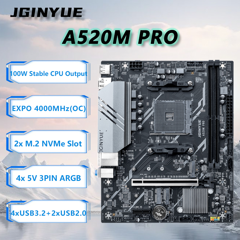 JGINYUE A520M PRO Motherboard  - огляд і ціна Ddr4 3200Mhz