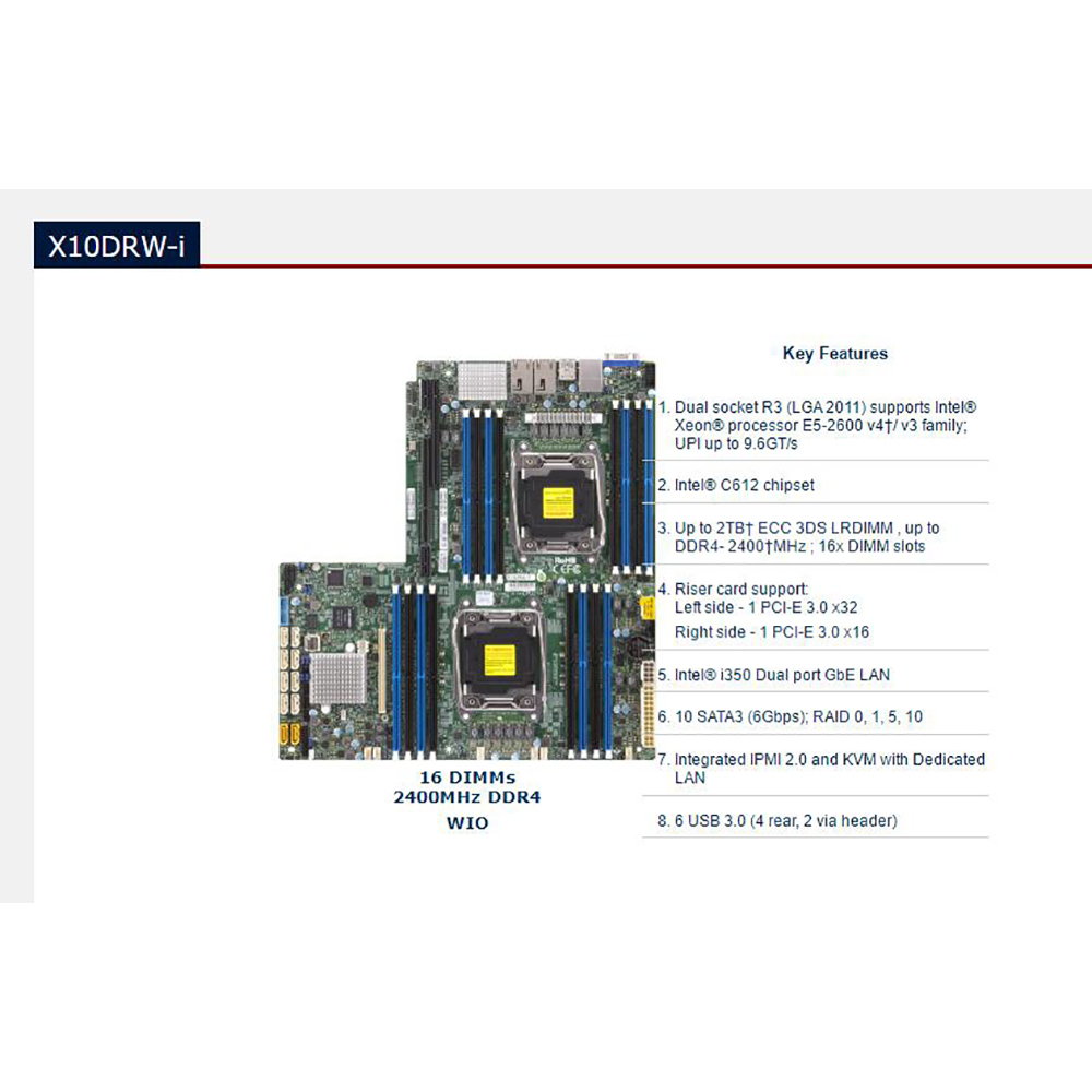 Board C612 2011 E5-2600 16 DIM - огляд і ціна Ddr4 2400Mhz